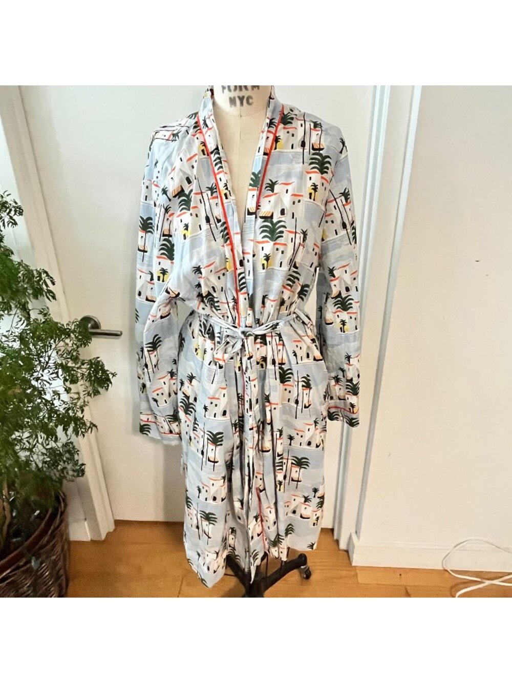 Rare EMILY AND FIN Moroccan Riviera Cotton Robe‎ Size XL